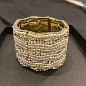 Gold and Pearl cuff bracelet
